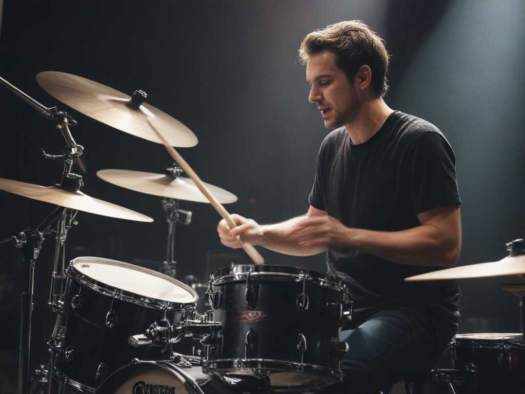 man drums live performance