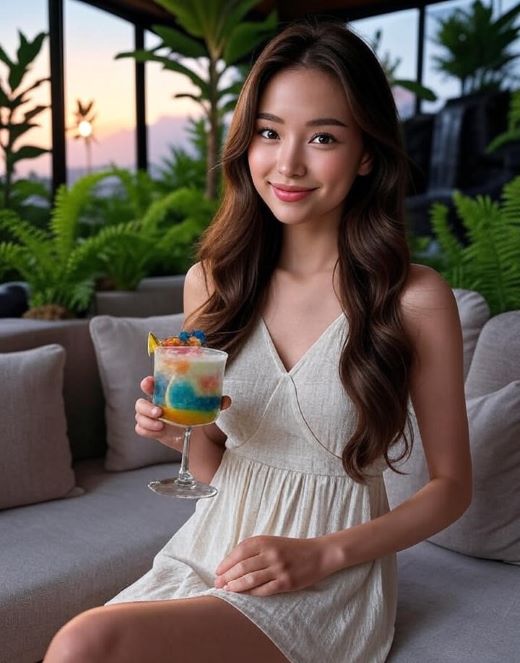 posing with a craft cocktail